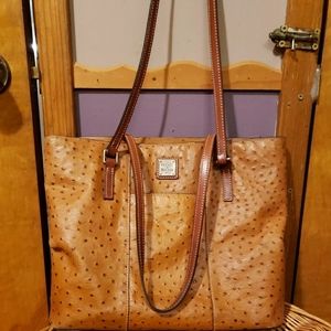 Dooney Burke Ostrich embossed leather shoulder bag